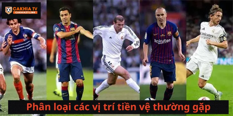 Phân loại vị trí tiền vệ thường gặp